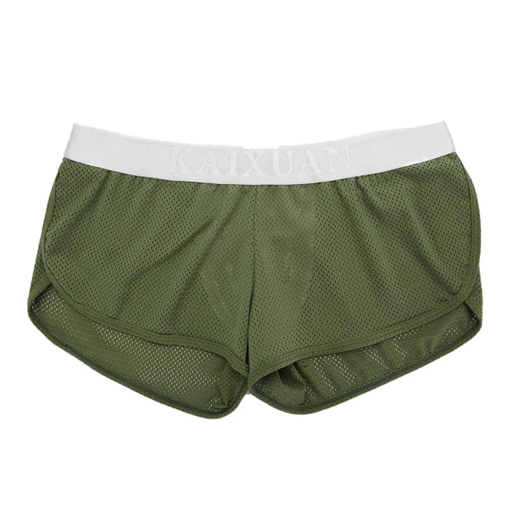 

Men Sexy Brief Mesh Pouch Panties Underwear Low Waist Ice Silk Underpants Mens Arrow Shorts Summer Quick-Drying Male