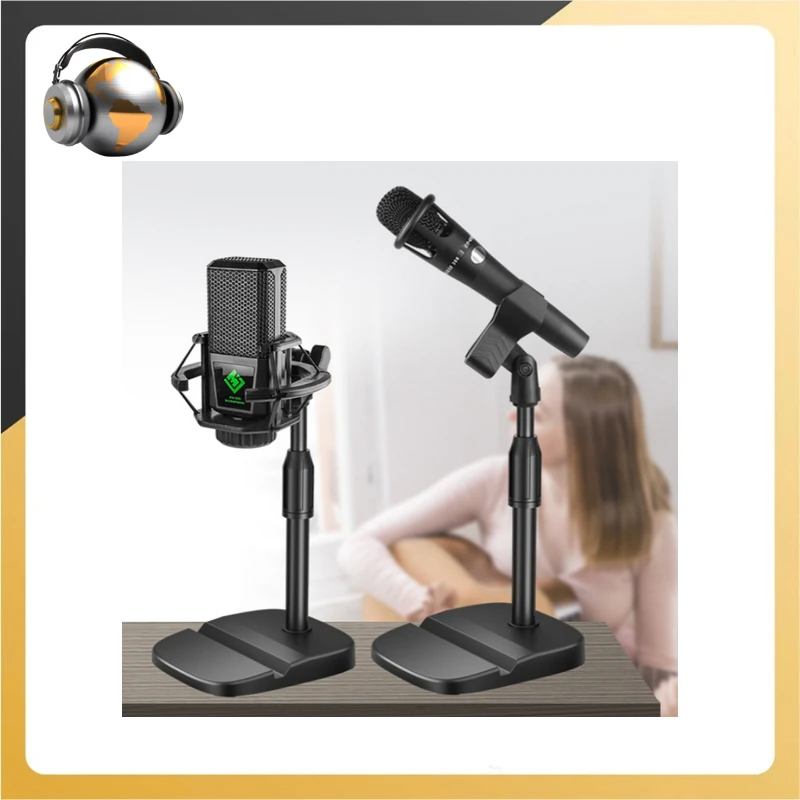 Lightweight Microphone Stand Desktop Tripod Portable Table Support Clip Adjustable Mic Stand Holder With Base Kit Multi-purpose