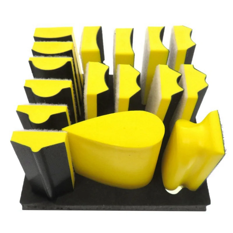 

KYCOR-16-Piece Multi-Purpose Polishing Block Set For Pneumatic Orbital Sander - Ideal For Wood, Furniture, And Auto Painting