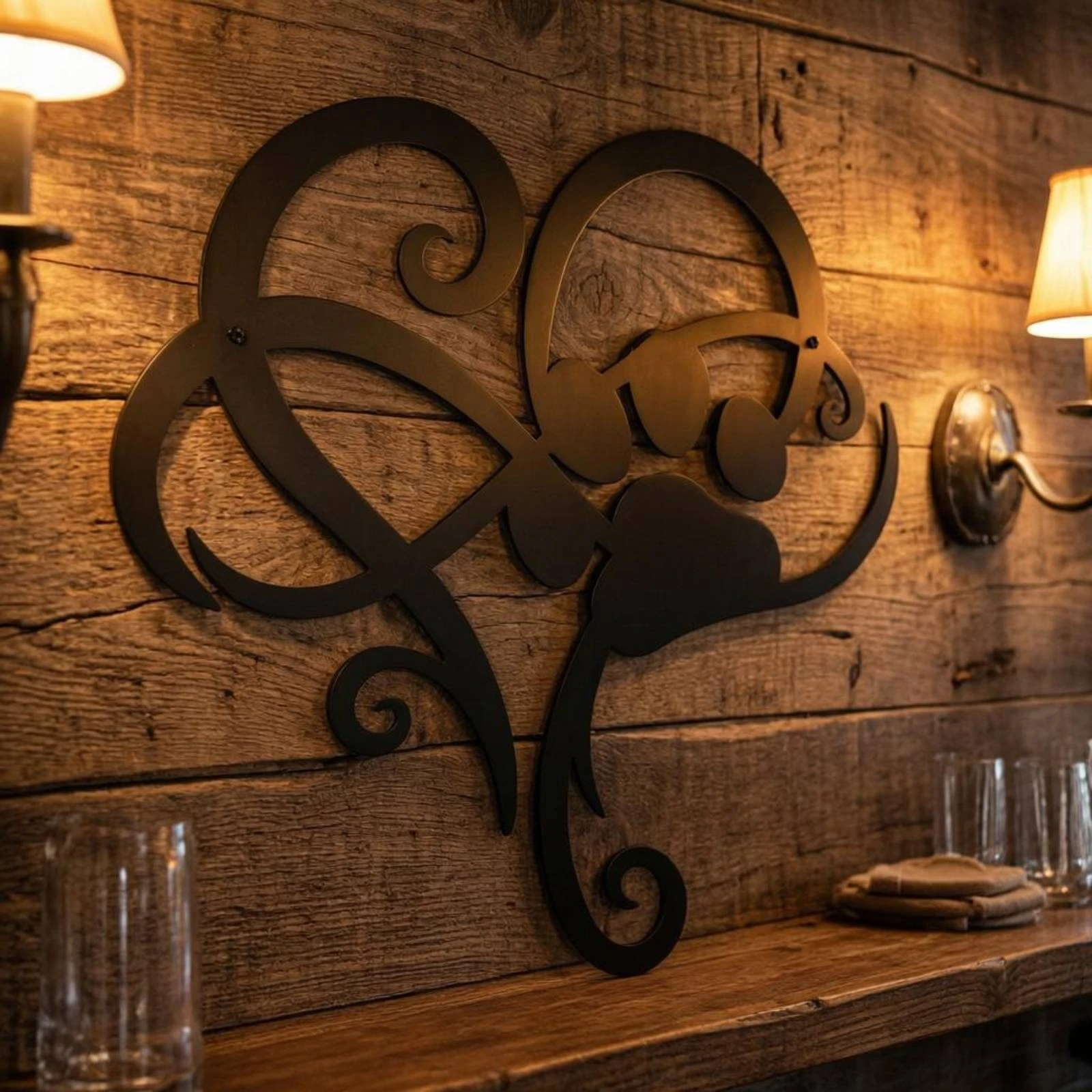 Metal Paw Print Wall Decor Openwork Dog Paw Wall Art Sturdy Black