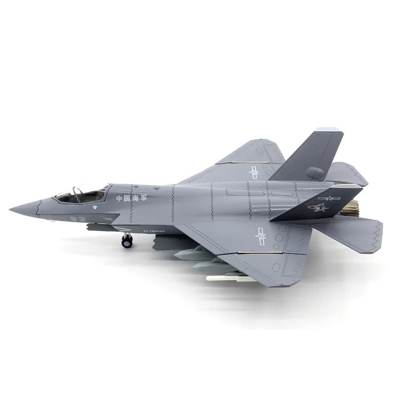 AF1 1/72 Chinese Navy J35 Blue Shark Carrier-Based Fighter Jet J-35 Alloy Aircraft Model Collectible Decorative Item