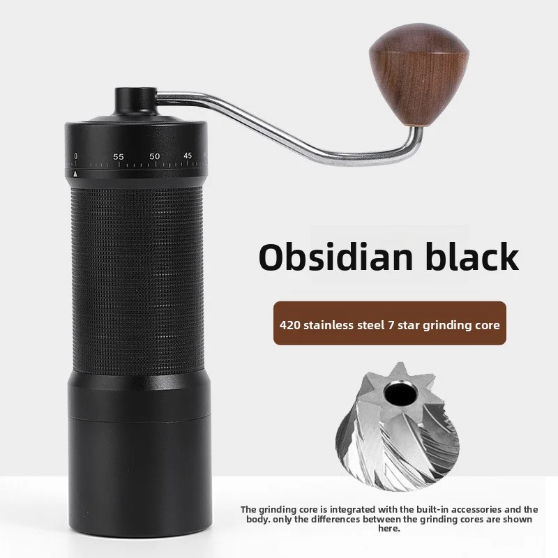 

420 Stainless Steel 7-Star Burr Hand Coffee Grinder Internal Adjustable Bean Grinding Machine for Outdoor Home