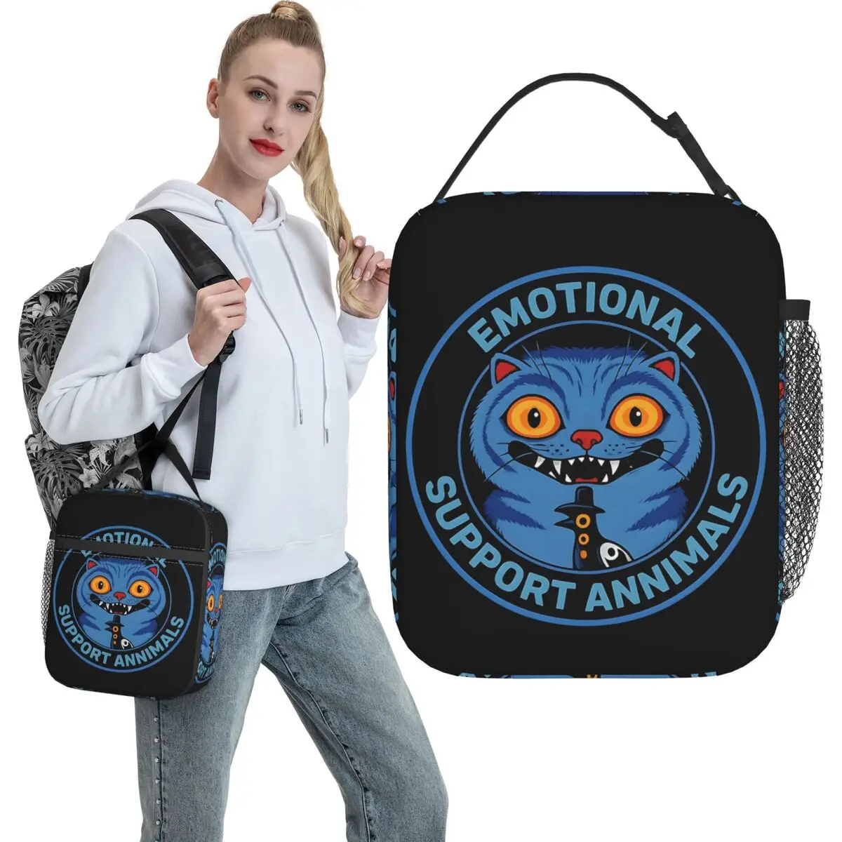 

Tiger Huntrix Emotional Support Animals KPop Demon Hunters Lunch Bag Lunch Box Outdoor Cooler Bag Leisure Oxford Tote Handbags