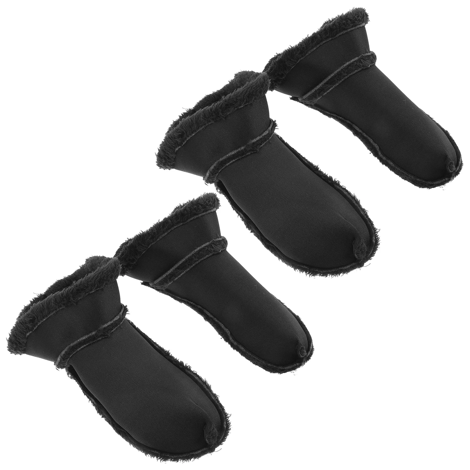 2 Pairs Shoe Rack Warm Clogs Furry Shoes Inserts Winter Insoles Plush Cover Black Child