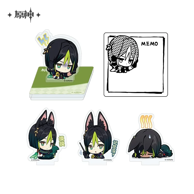 Sunsyea Official Genshin Impact Merch From miHoYo Tighnari Series Colored Board Coaster Cards Fridge Sticker Phone Holder