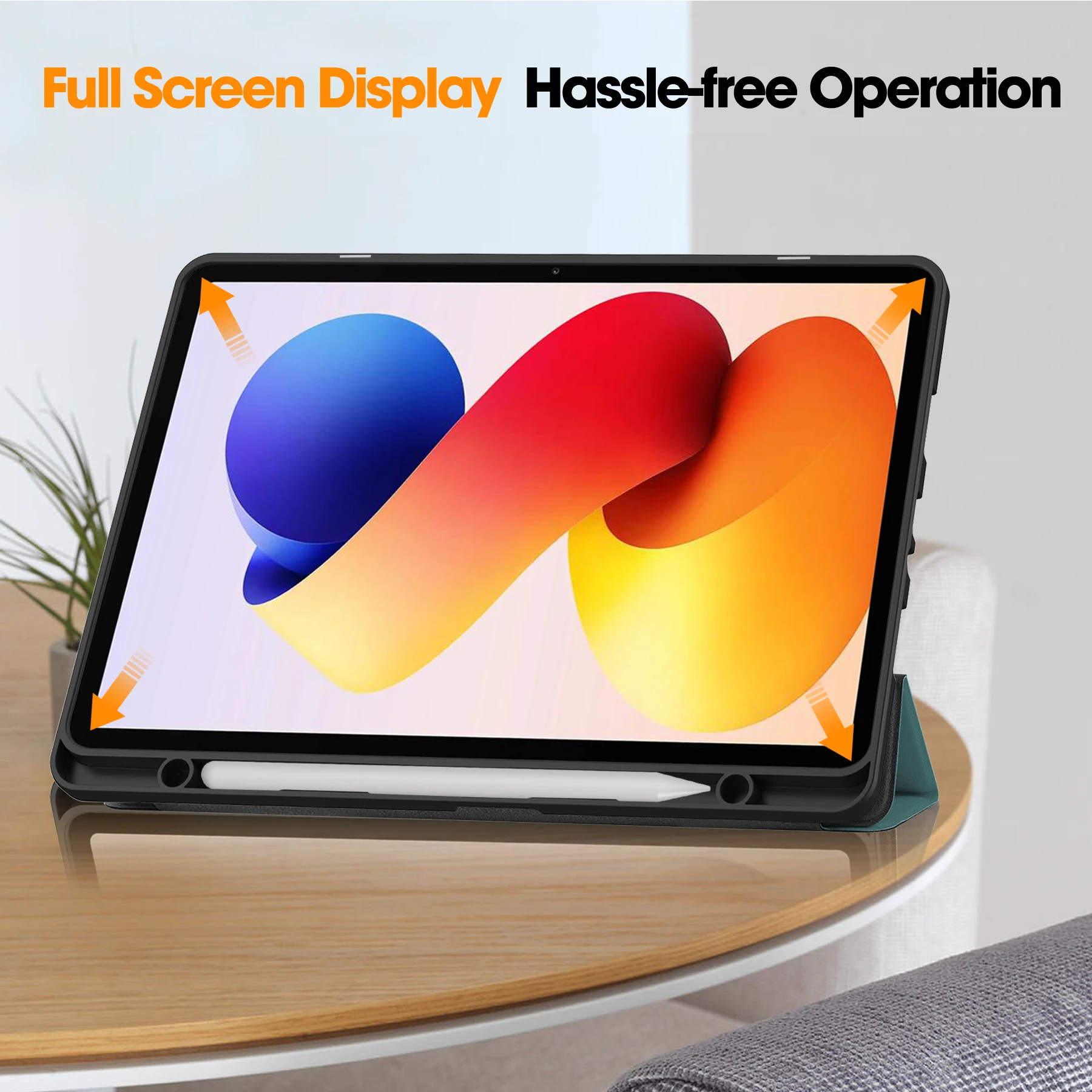 حافظة لهاتف Xiaomi Redmi Pad 2 Pro 12.1 بوصة 2025 من جلد البولي يوريثان الحراري ثلاثي الطي غطاء مغناطيسي لـ Redmi Pad 2Pro 12.1 بوصة مع فتحة قلم #2