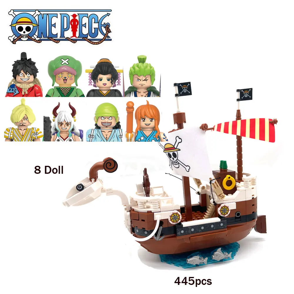 New One Piece Luffy Sorona Misanji Wanli Sunshine And Going Mwerry Building Block Toy Children\'s Birthday Christmas Gift