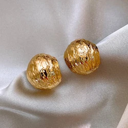 Vintage Gold Metal Drop Clip on Earrings for Women Gothic Punk Geometric Statement Non Pierced Earrings 2023 Fashion Jewelry