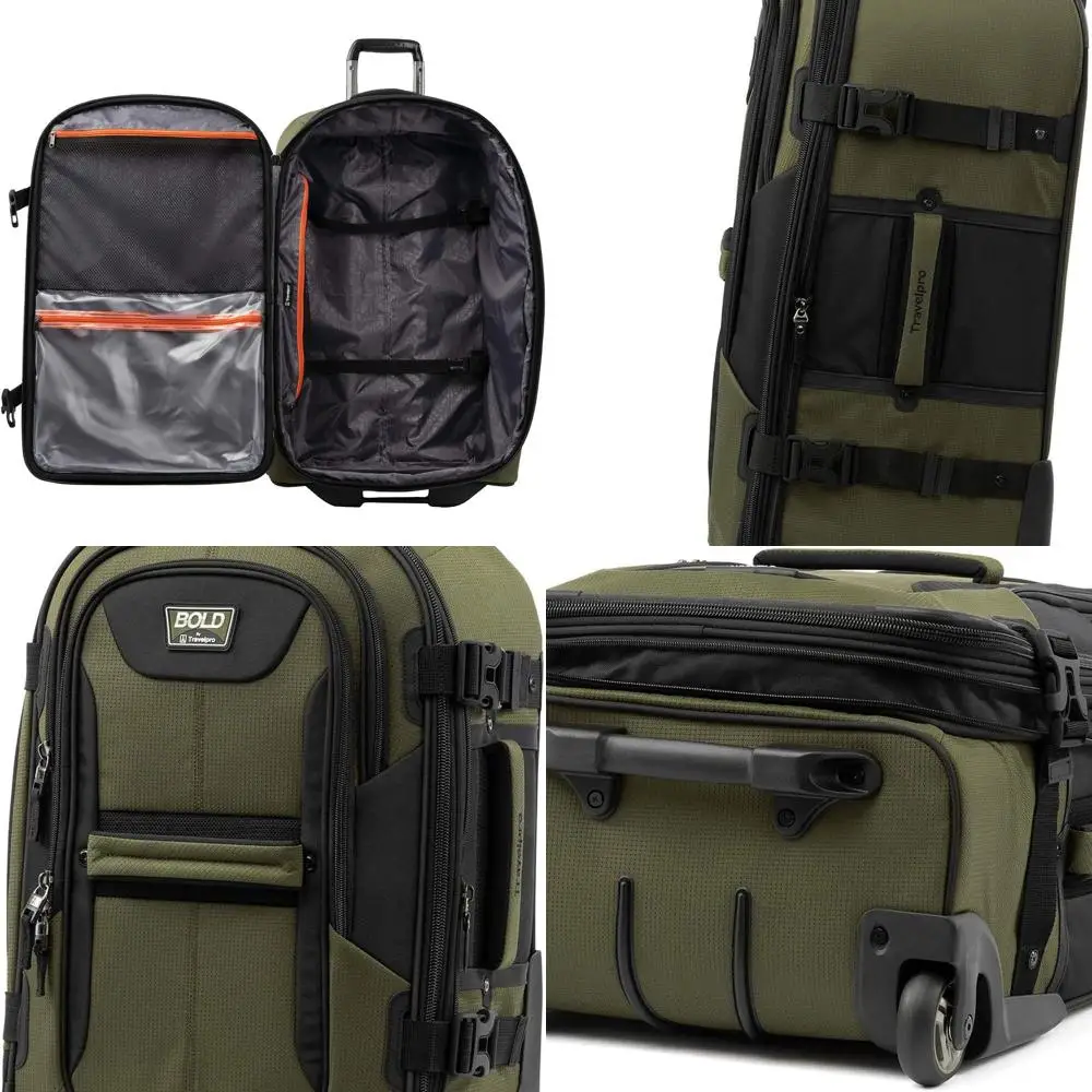 

2-Piece Expandable Rollaboard Luggage Set in Olive/Black (22 & 28)