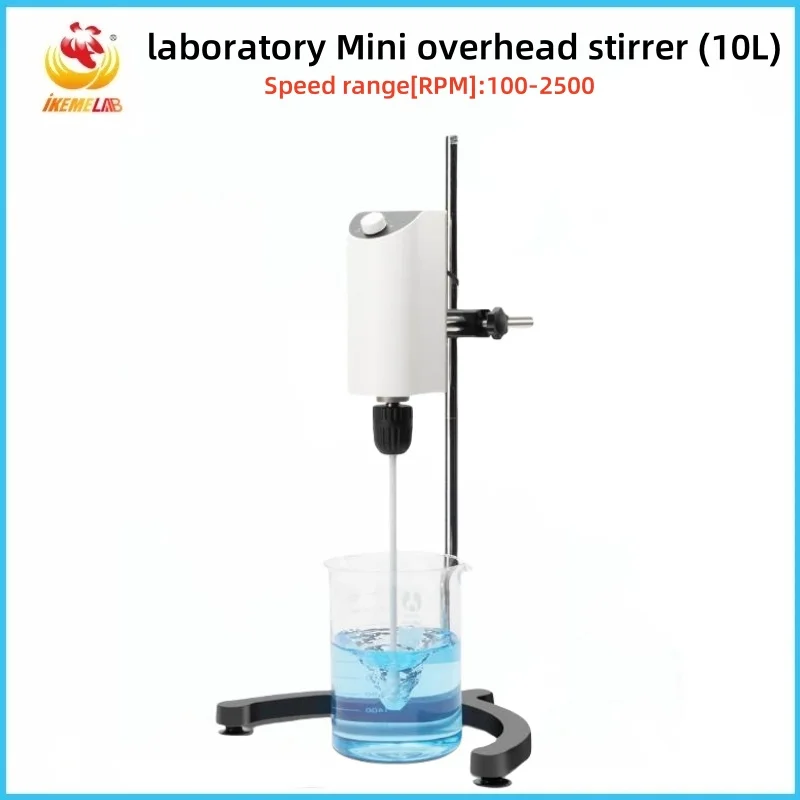 IKEME 110V To 220V Laboratory Electric Overhead Stirrer Lab Mixer Lab Equipment Max Stirring Capacity: 10L