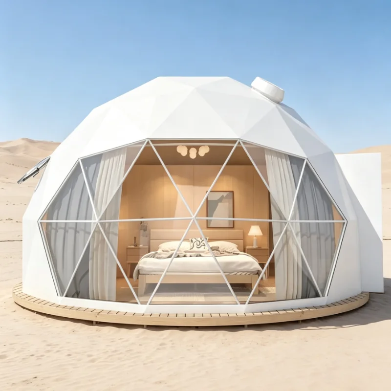 Customized Transparent Dome Tent Outdoor Camping Waterproof PVC Panoramic View Portable Foldable Family Use Glamping Shelter