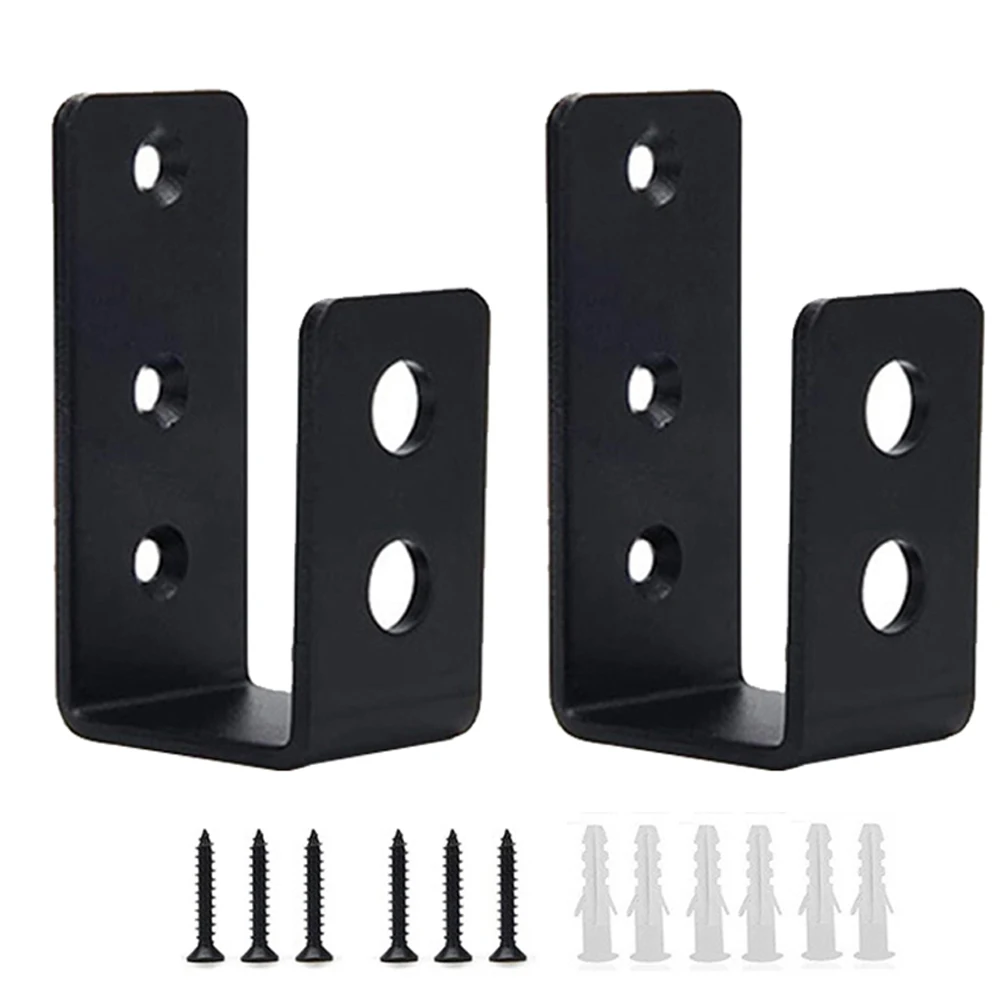 Door Reinforcement Door Stopper Brackets Easy To Install Hardened Steel Rod Tool Hole For Easy Access Black Powder Coating