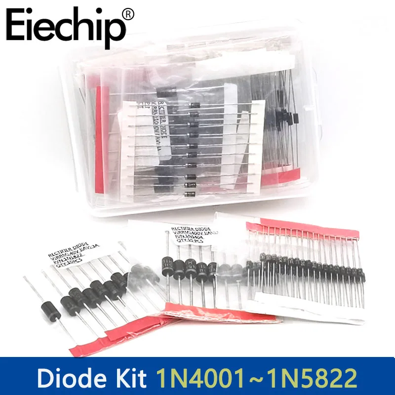 Rectifier Diode Kit Box FR107 FR207 1N4148 1N4001 1N4004 1N4007  1N5408 1N5819 1N5822 Fast Switching Schottky Diodes Set