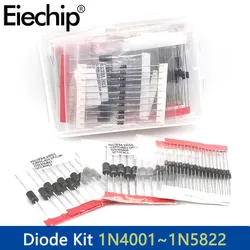 Kit diodo raddrizzatore Box FR107 FR207 1 n4148 1 n4001 1 n4004 1 n4007 1 n5408 1 n5819 1 n5822 Set di diodi Schottky a commutazione rapida