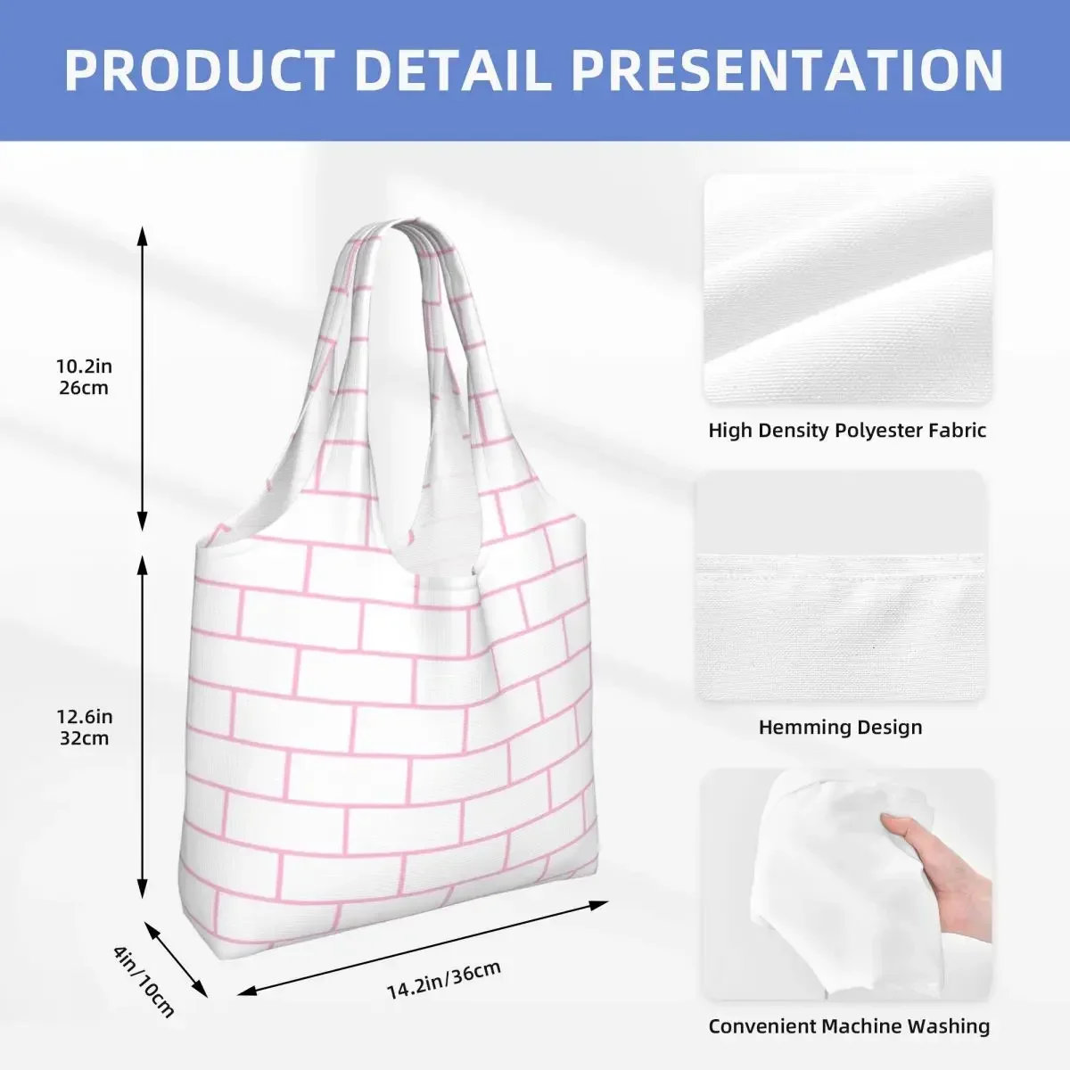 Brick House Horizontal White Cloud Shopping Tote Bag Recycling Canvas Shoulder Shopper Street Mmural Art Eldridge Bags Handbags