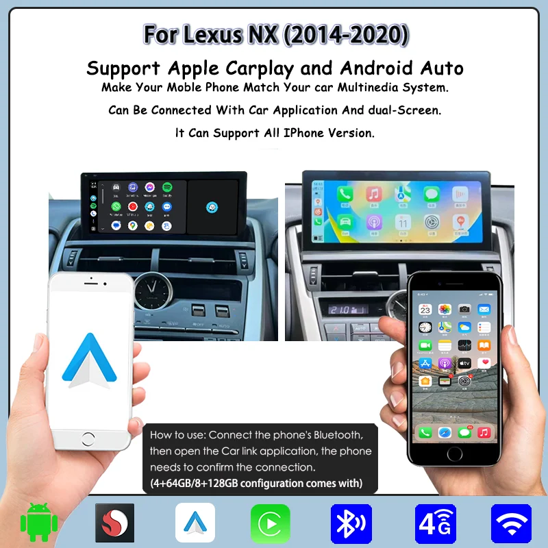 10.25inch For Lexus NX200 NX200T NX300h CarPlay Auto Radio Multimedia Navigation GPS 4G OEM Menu car radio Android 13