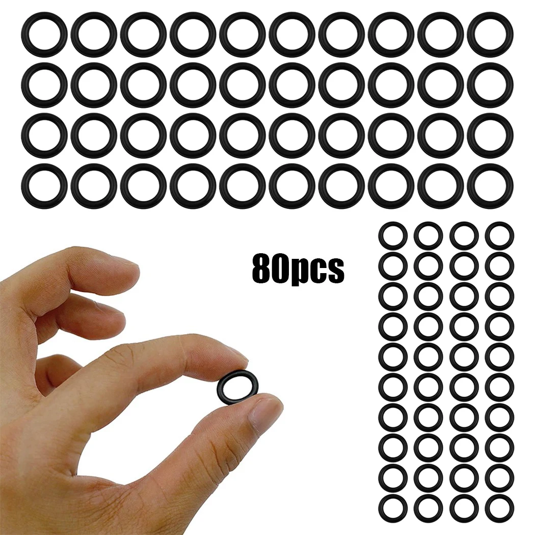 80pcs Quick Connect 1/4 M22 3/8 Rubber O Ring Set Washer Cleaner O-Ring Rubber Gasket Seal Rings Pressure Washer Hose