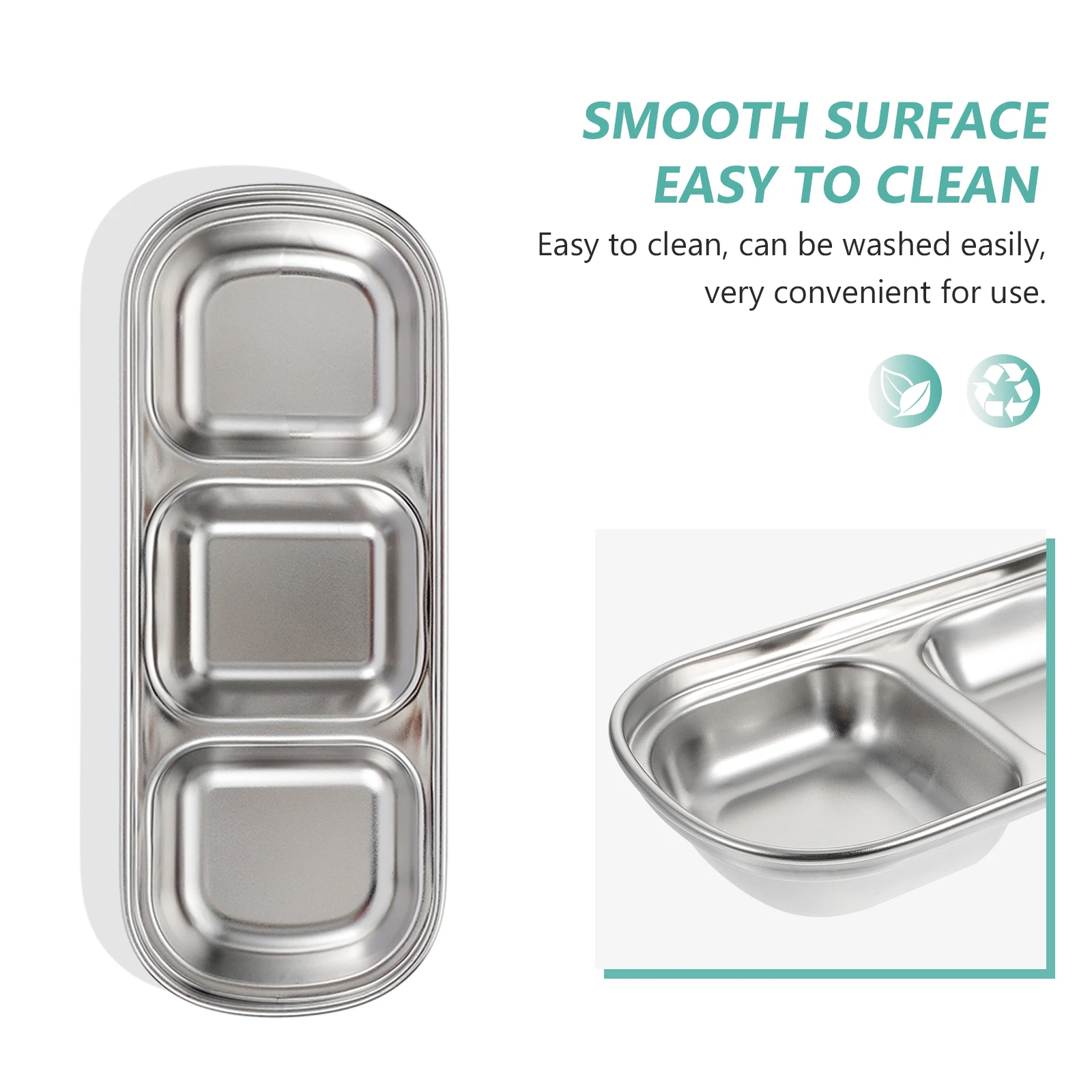 

2pcs Pet Feeding Tray Stainless Steel Cat Dog Food Dish Water Bowl 201 Grade Multi-section Easy Clean Durable Long Life