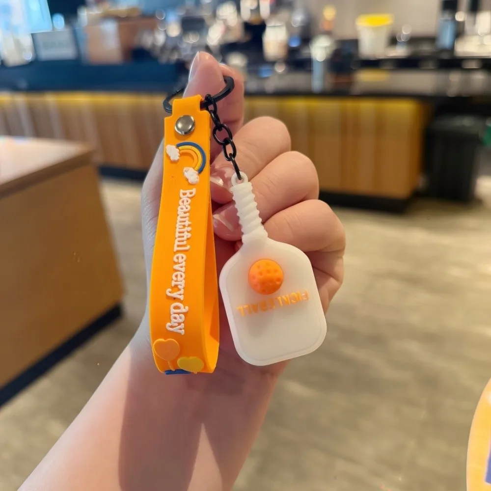 Creative Dopamine Pickleball Paddle Keychain Detachable with Buckle Pickleball Racket Key Ring Pickleball Key Holder Bag Charm