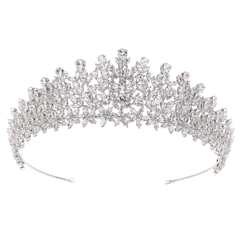 Headwear And Crown HADIYANA New Wedding Bridal Hair Accessories Elegant Ladies Zirconia Crown BC6144 Haar Accessoires