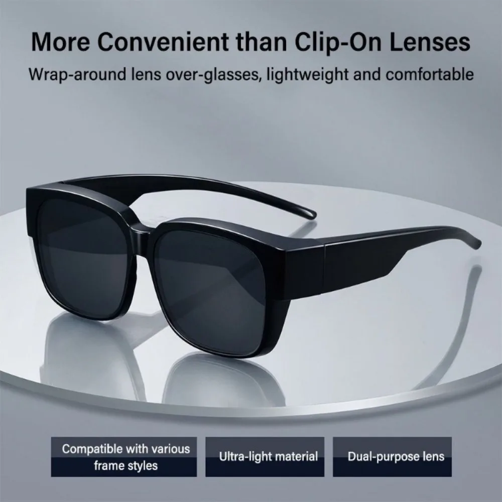 Trendy That Can Be Worn Over Other Glasses Sun Glasses for Driving Riding Wrap Around Fit Over Glasses Sunglasses Polarized Squa
