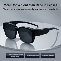 Trendy That Can Be Worn Over Other Glasses Sun Glasses for Driving Riding Wrap Around Fit Over Glasses Sunglasses Polarized Squa