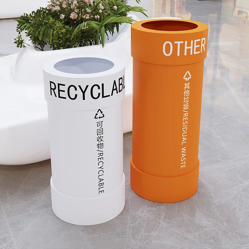 Garbage Bins Outdoor Commercial Personality Classification Courtyard Oil Bucket Large Capacity Camping Trash Sorting Trash Can