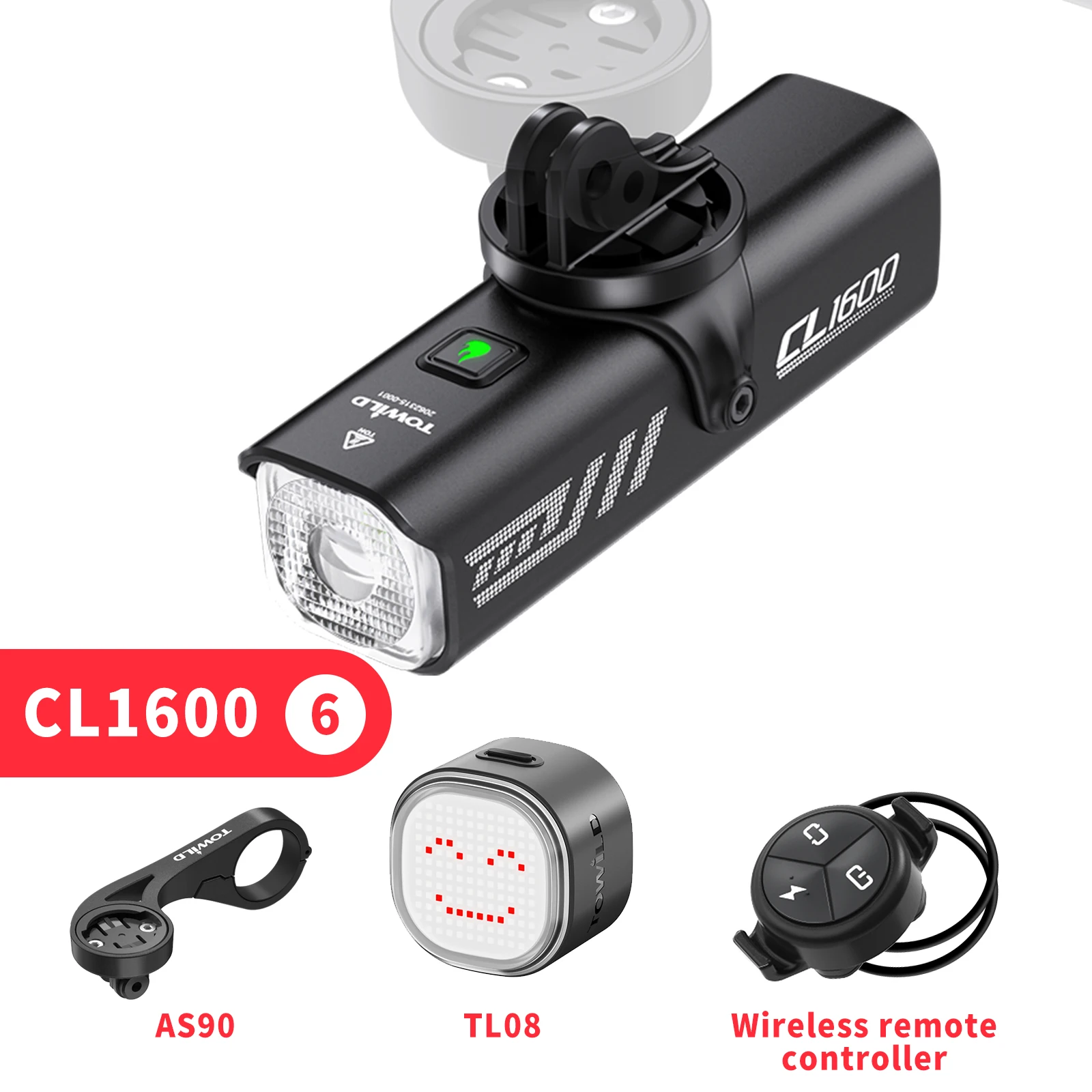 TOWILD CL1600 Lampe Vélo Avant 1600 Lumens – Rechargeable USB-C, 5000mAh, Étanche IPX6 – 5 Modes Puissants