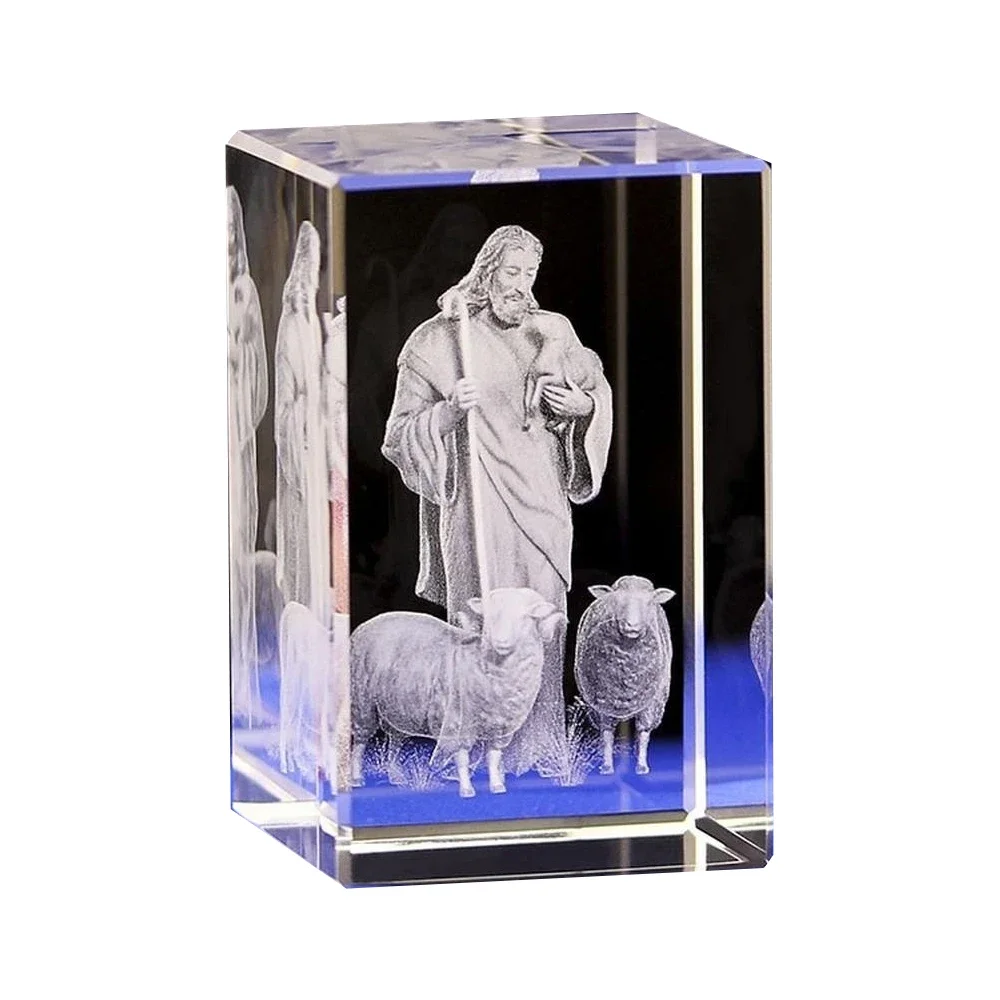 Jesus Shepherd Statue Christian Model Catholic Crystal Engraving Creative Holiday Gift Decoration Home Decoration