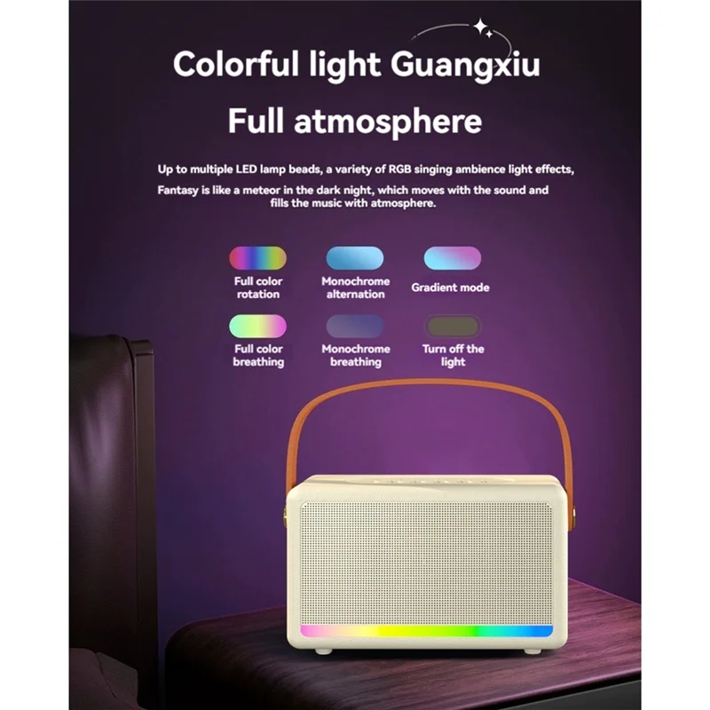 AA87 Karaoke Machine Voor Kinderen Volwassenen Mini Draagbare Bluetooth Karaoke Luidspreker Met Draadloze Microfoon LED Licht Voor Banket