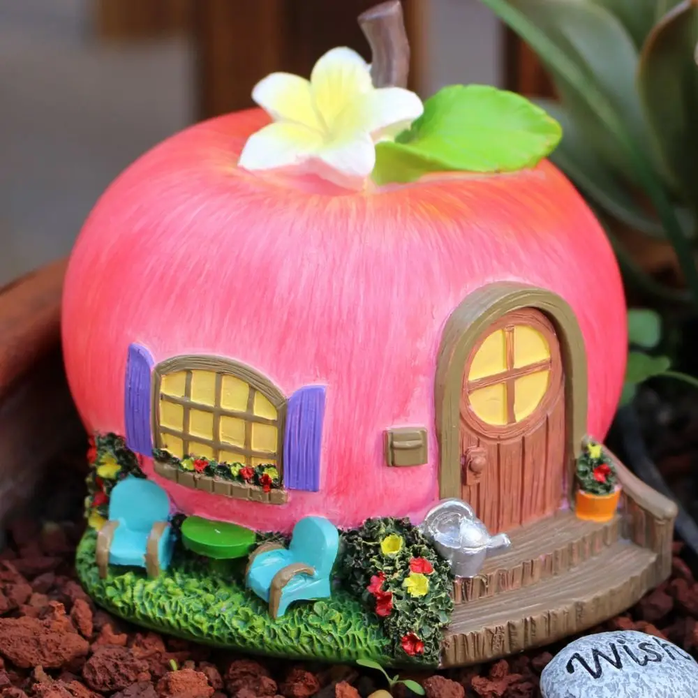 Simulation Apple House Ornaments Resin Garden Accessories Garden Courtyard Apple Decoration Apple Craft Decoration