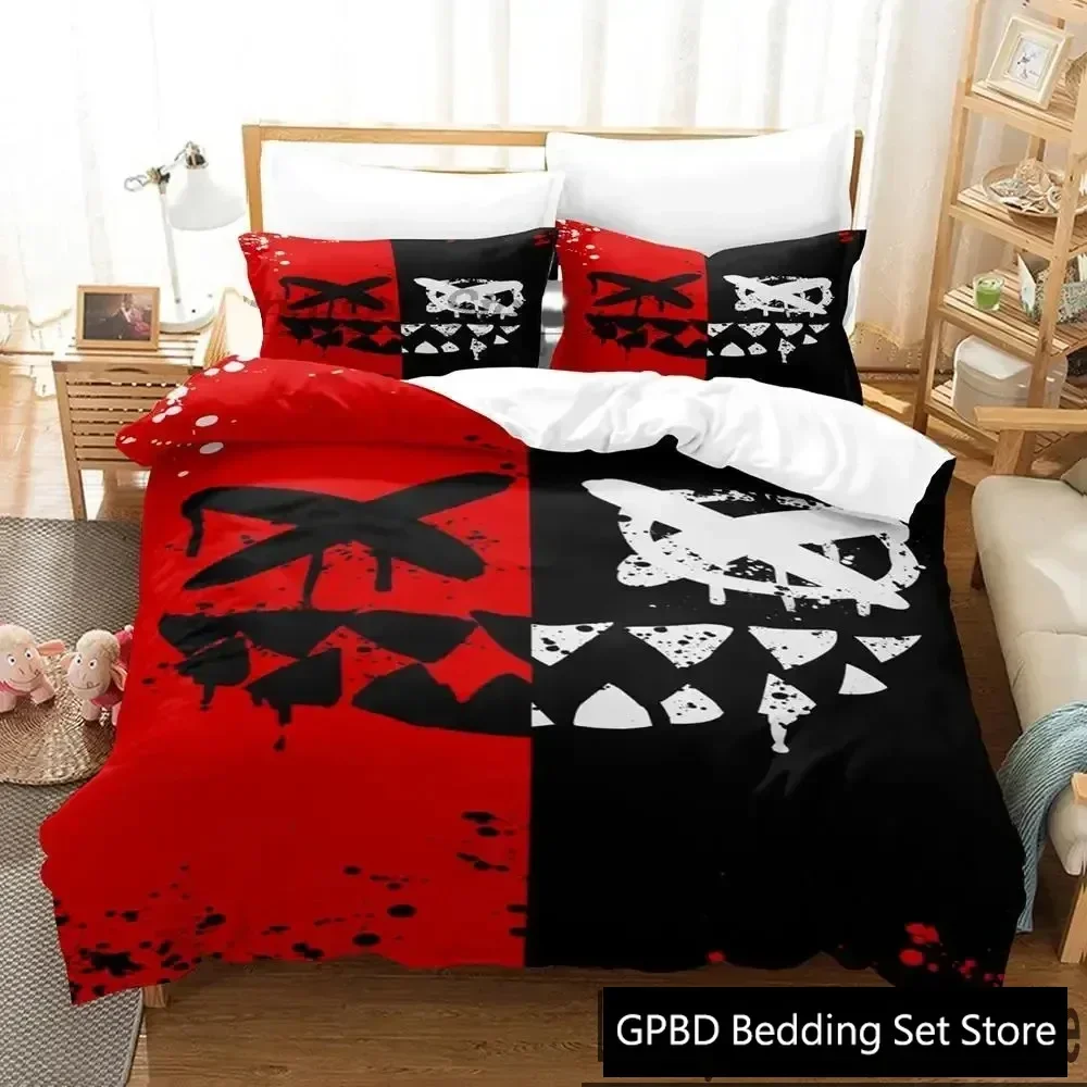 3D Print XOXO Devil Smiling Face Comfortable Duvet Quilt Cover Pillowcase Bedding Set Children Bedroom Decoration Home Textile