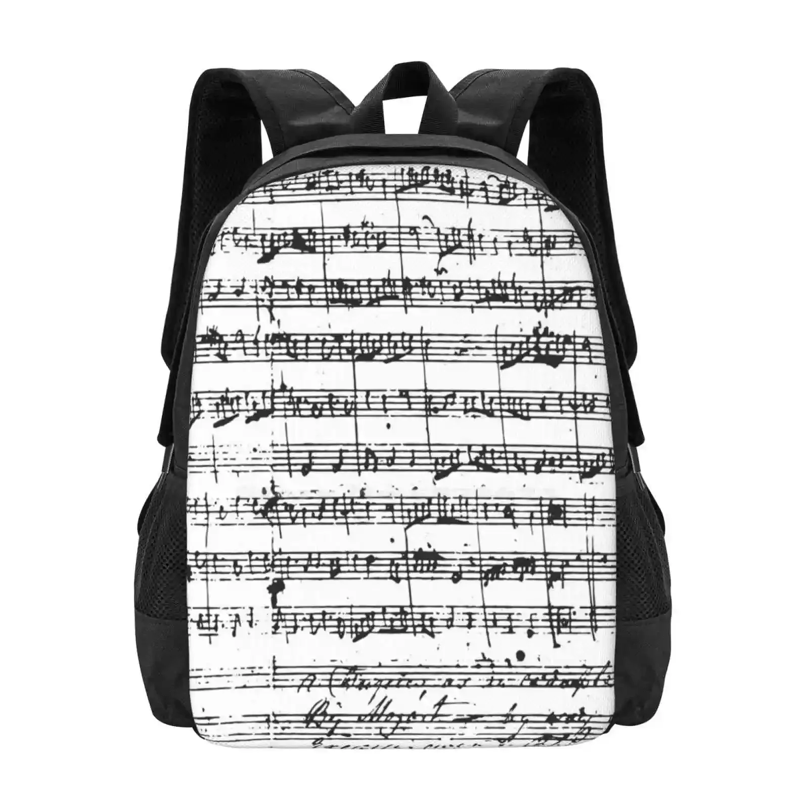 

Mozart Manuscript Large Capacity School Backpack Laptop Bags Opera Orchestra Sheet Music Classical Musician Operetta Mozart