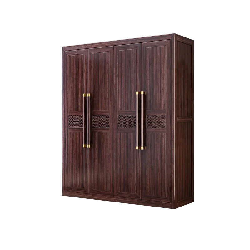 

New Chinese ebony full, solid wood wardrobe modern and simple