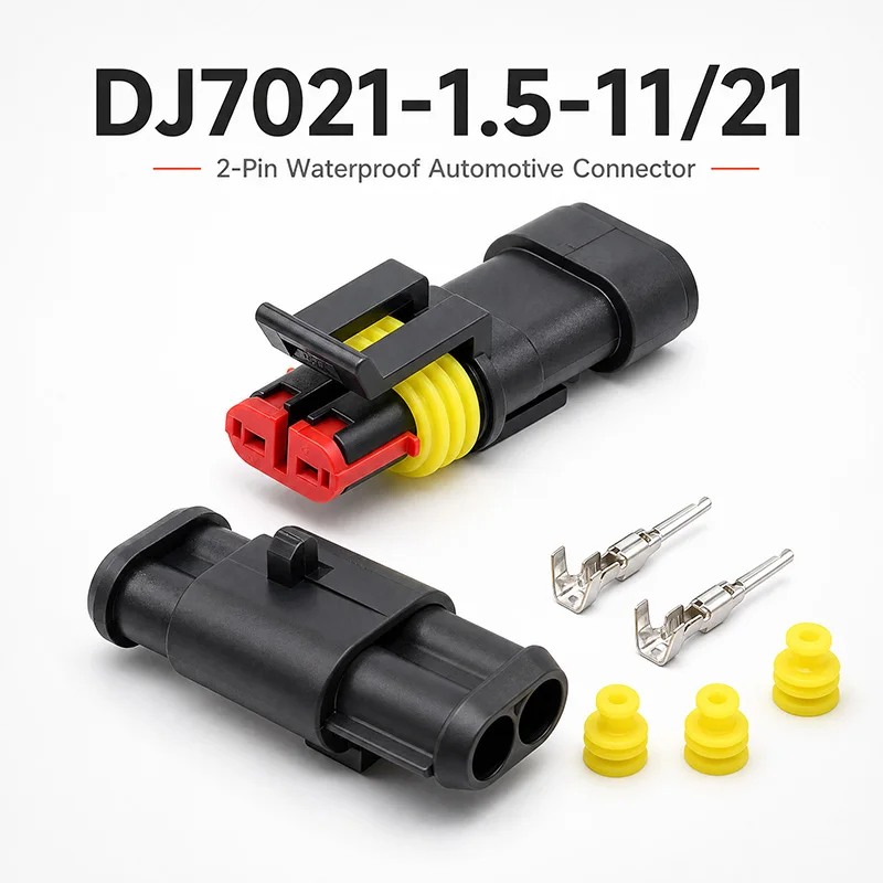 2-Wege Wasserdichter Automobilstecker DJ7021-1.5-11/21 Versiegelter Kabelstecker-Satz für Auto-LKW-Nebelscheinwerfer Marine-Verkabelung