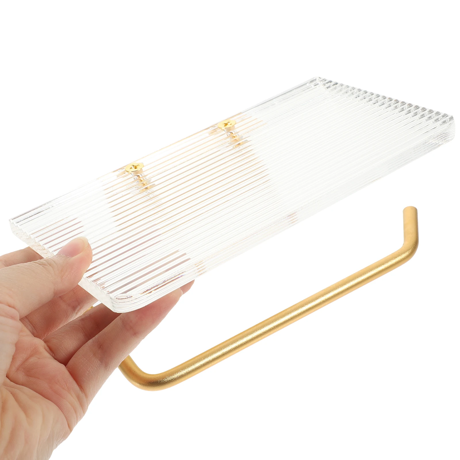 

Multipurpose Toilet Holder Punch Free Wall Mounted Paper Roll Hanger No Drilling Acrylic Aluminum Alloy Storage Shelf Bathroom