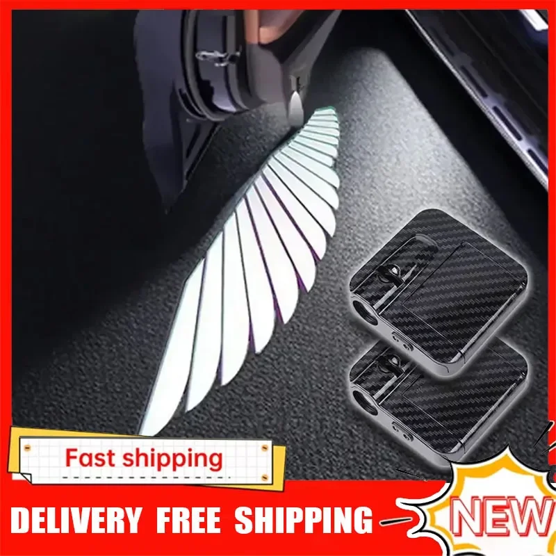 

2/4 шт. автомобильные крылья ангела, приветственный свет, крылья, интерьер автомобиля, атмосферный светильник, дверной светильник, автомобильные аксессуары для универсальных моделей автомобилей