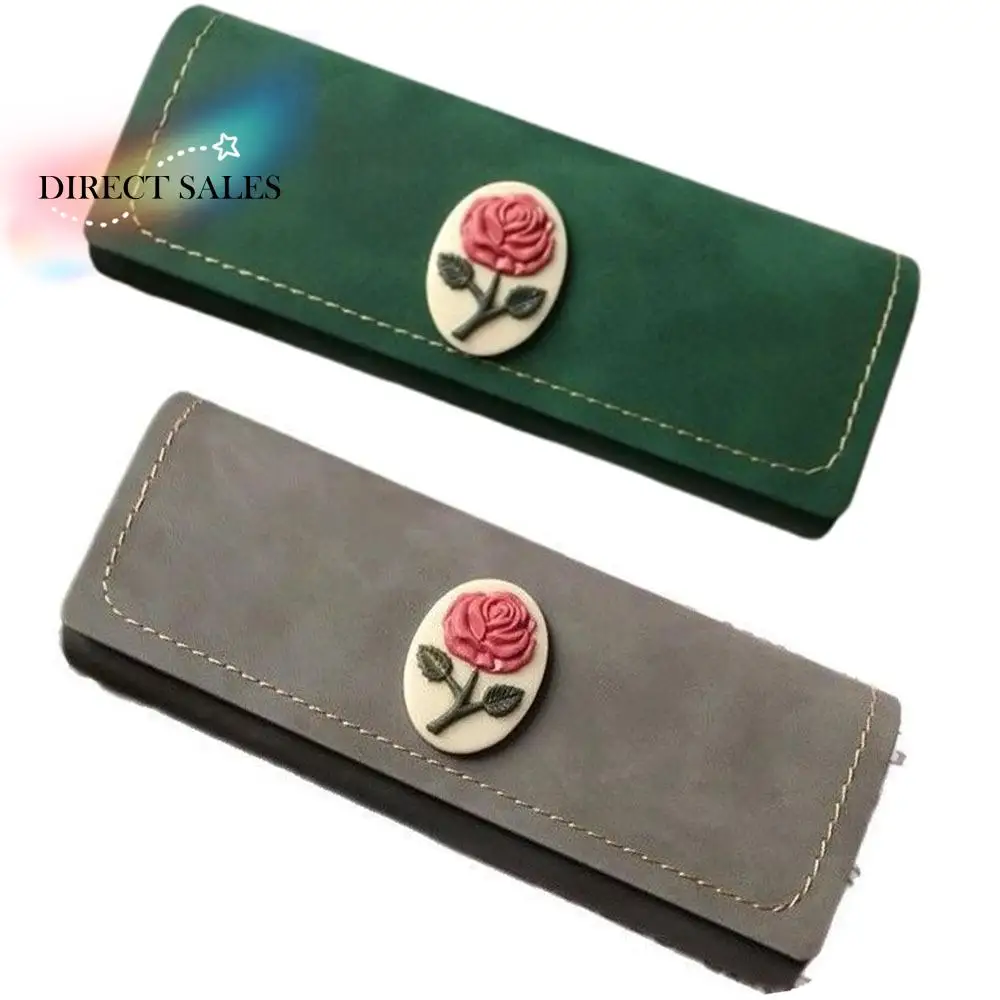 2 قطعة حافظات نظارات من جلد البولي يوريثان مقاومة للضغط يسهل حملها حافظات النظارات الشمسية أسلوب بسيط صندوق تخزين النظارات الرجعية #1