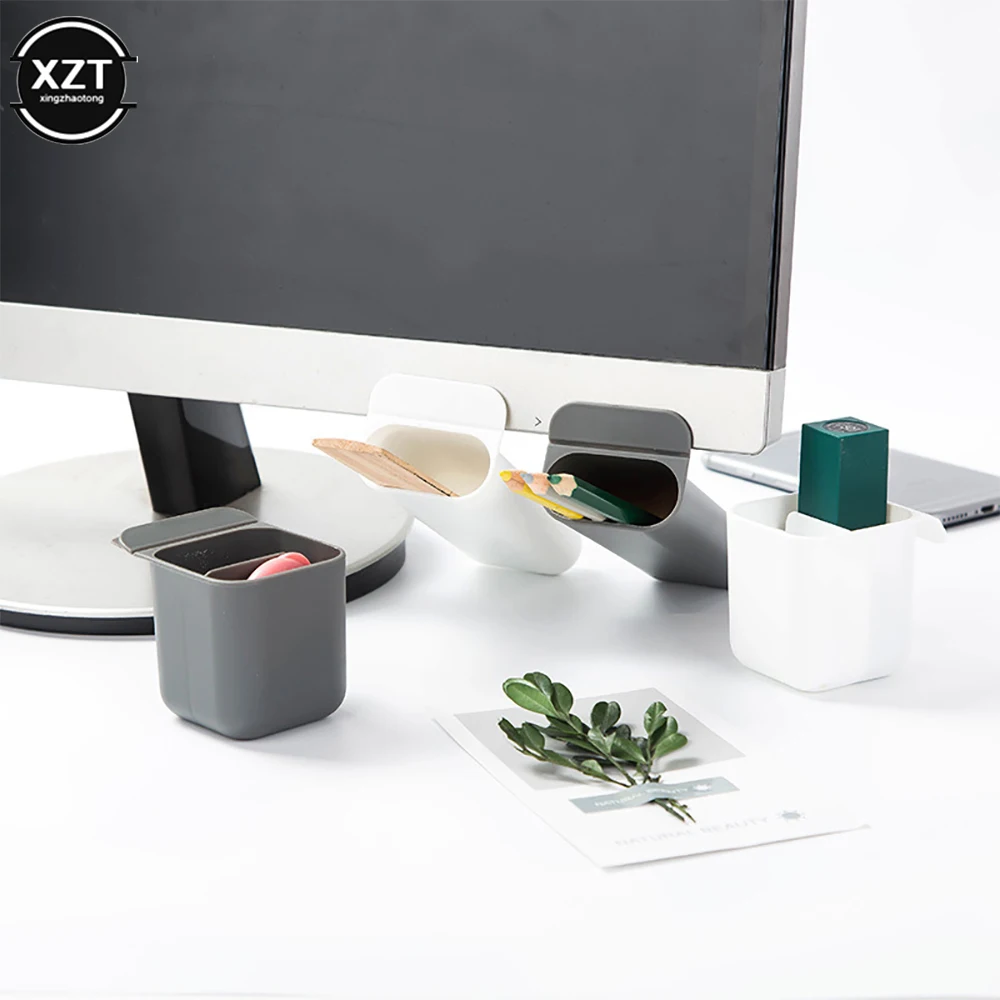 Computer Monitor Pocket Pencil Holder Multi-functional Desktop Storage Box，School Stationery，Office Decoration Container