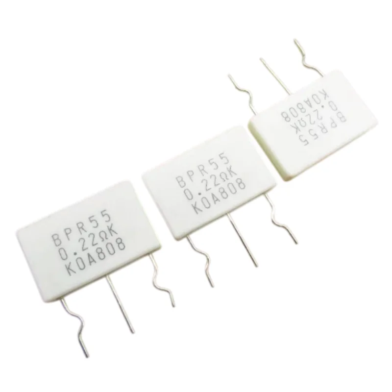 BPR55 0.22R 220MR 5W+5W BPR55CFR22K Power Amplifier 3PIN Ceramic cement resistor 26*17*5MM P=10+10MM