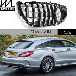 W218 Grill, Black & Silver Front Grille for Mercedes Benz CLS Class 4-Door Coupe C218 5-Door Shooting Brake X218 2015 - 2018