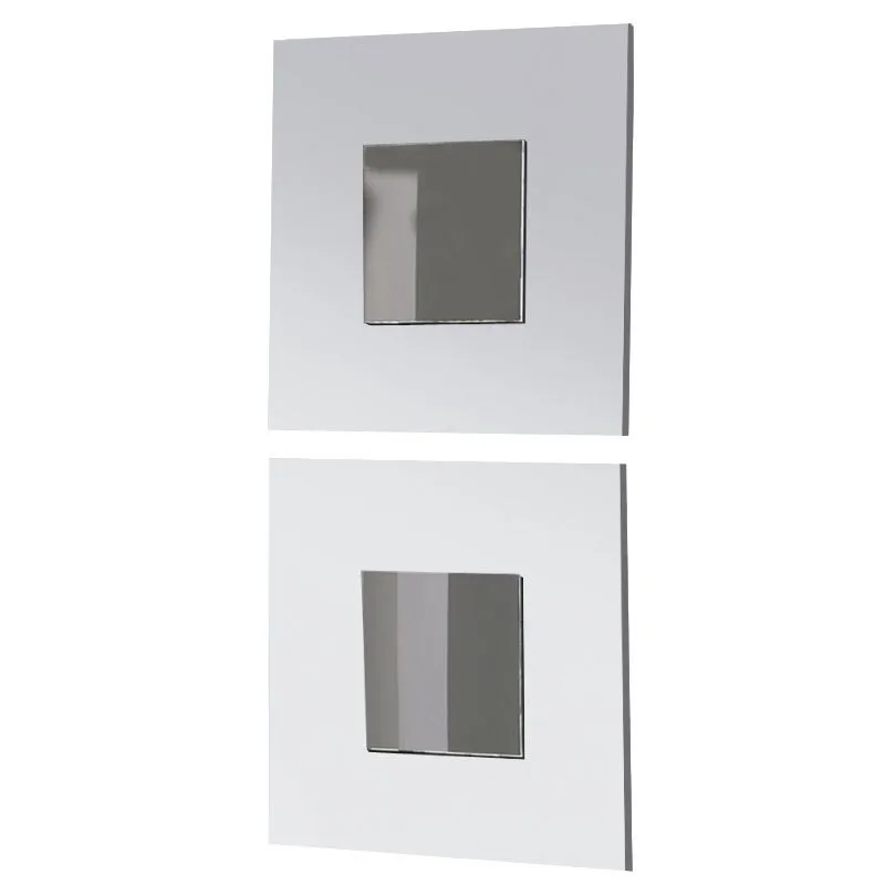 45x45x2 cm White Modern Style Entrance Cajun Two Mirrors Set