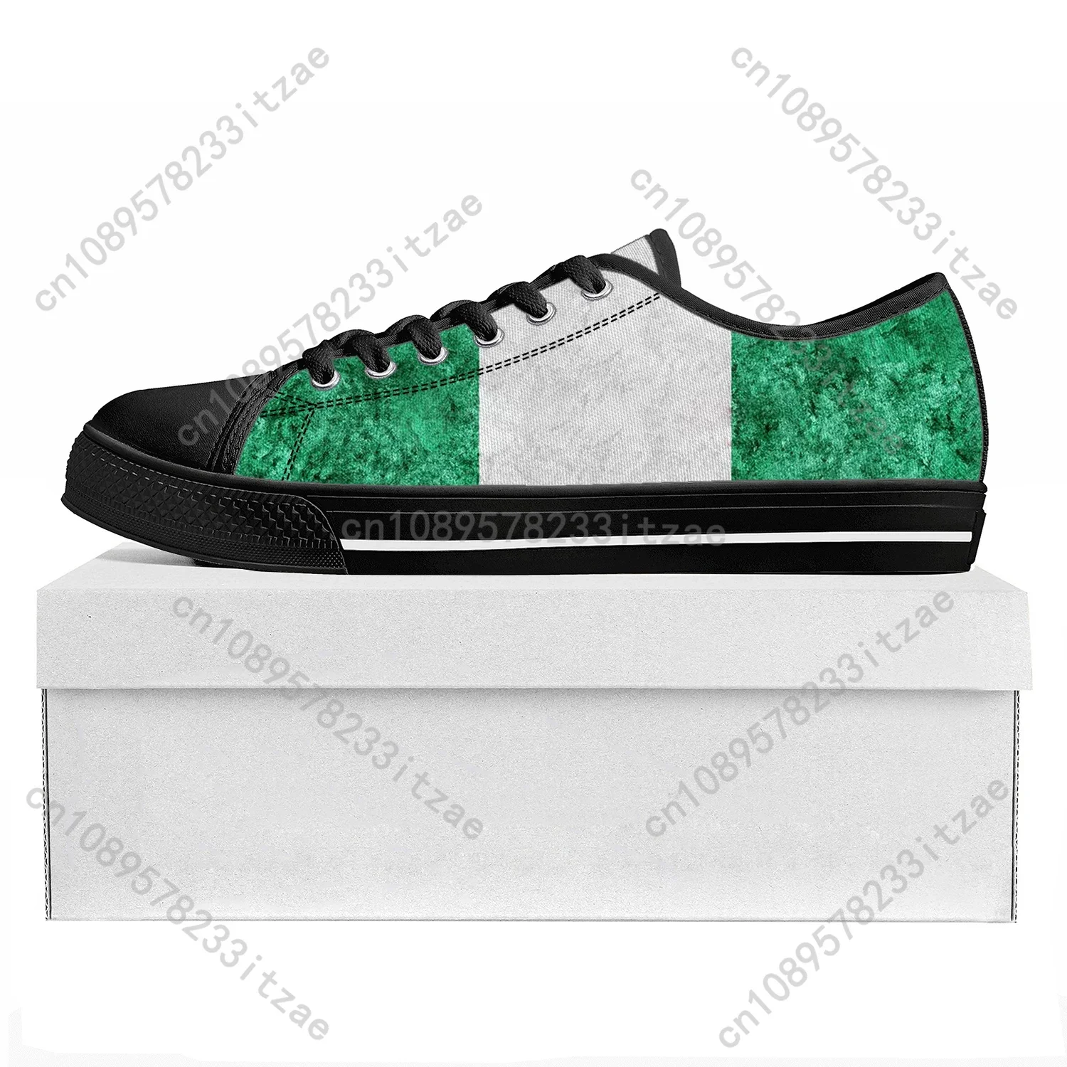 Nigerian Flag Low Top High Quality Sneakers Mens Womens Teenager Canvas Sneaker Nigeria Prode Casual Couple Shoes Custom Shoe