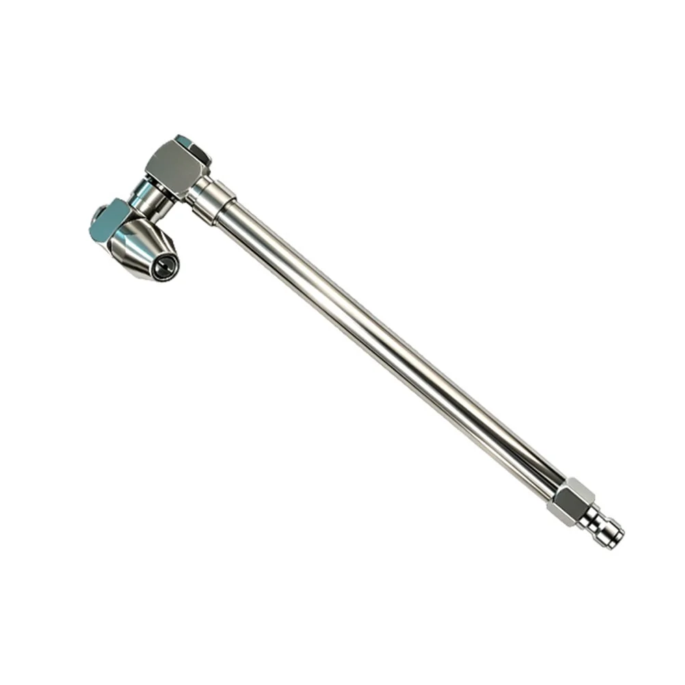 Swivel Spray Wand for Air Conditioner Dual Rotation Fan Nozzle Stainless Steel Rod Brass Head 21cm 40cm Silver