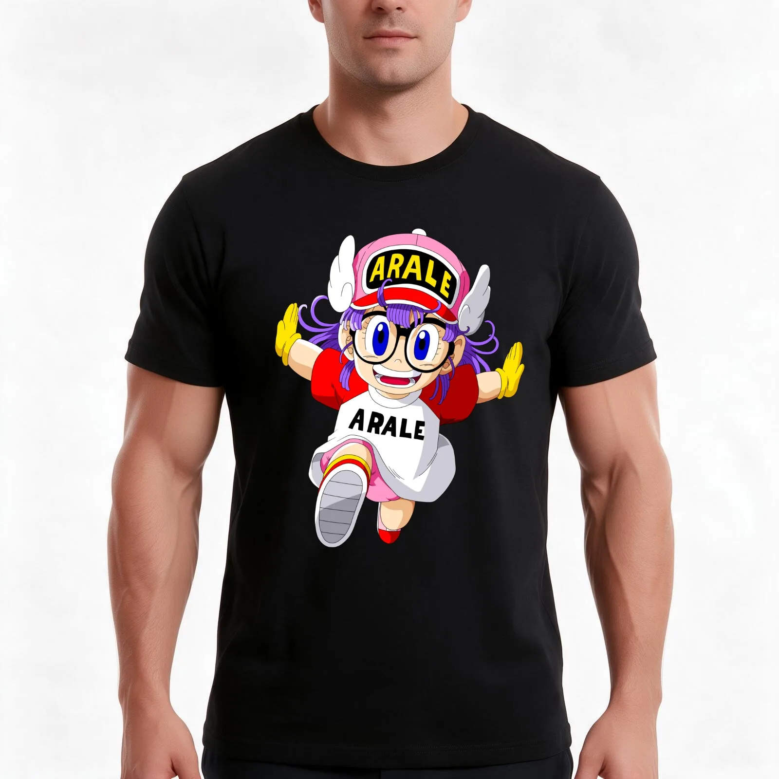 ARALE T-Shirt, Summer Casual Cotton Tee, Oversized Streetwear Tops, Vintage Graphic Print, Loose Fit Short Sleeve, 100% Cotton