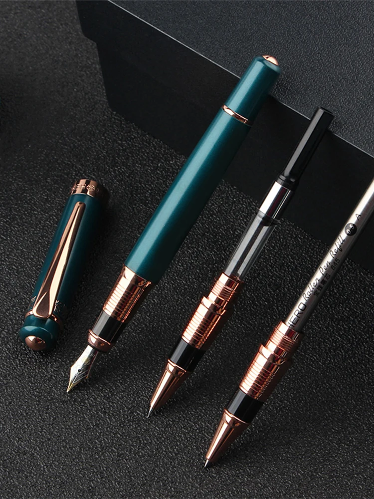 Hero 849 Metal Fountain Pen Business Office Signature Ink Pen Birthday Gift Writing Stationery Supplies