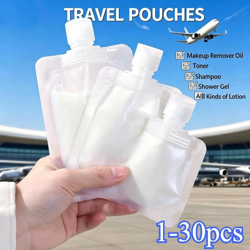 1-30pcs Portable Dispenser Bag Liquid Lotion Travel Packaging Reusable Leak-proof Shampoo Cosmetic Cleanse Cream Container