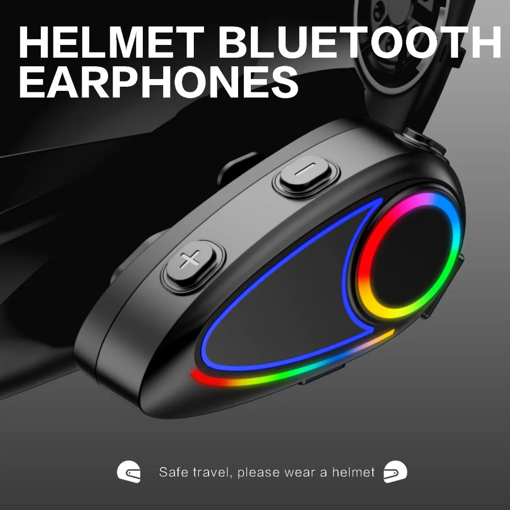 K17 Motorcycle Helmet Headset Wireless Bluetooth Stereo Earphones For Moto Outdoor Riding Helmet Headset With Mic Type C Cable