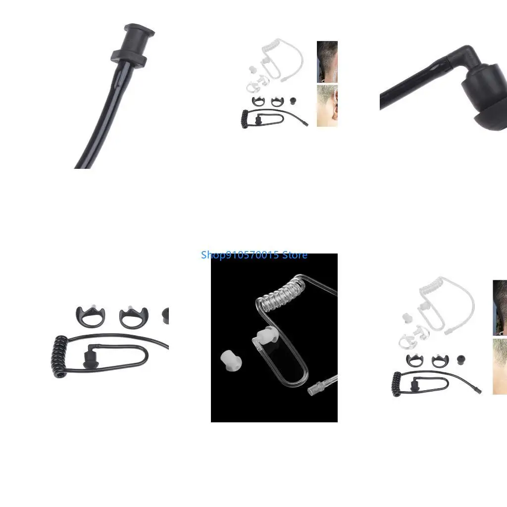 B95C Spring Air Tube Walkie Talkie Earphone Coil Acoustic Air Tube Earplug Replace