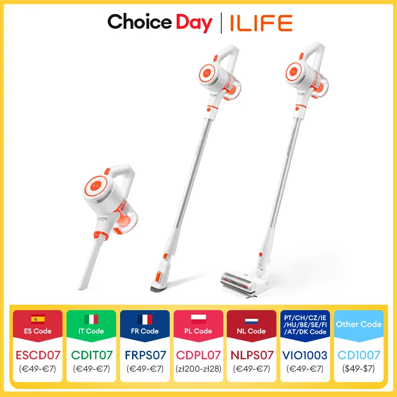 ILIFE G80 محمول لاسلكي، شفط 22000 باسكال، وقت تشغيل 45 دقيقة، إضاءة LED، وقت تشغيل 45 دقيقة، الأجهزة المنزلية